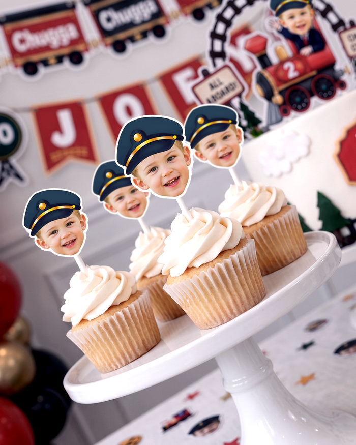 Chugga Chugga Two Two Personalized Cupcake Toppers