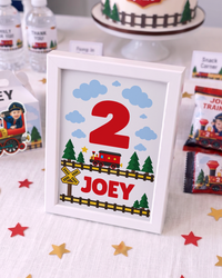 Chugga Chugga Two Two Personalized Centerpiece Sign