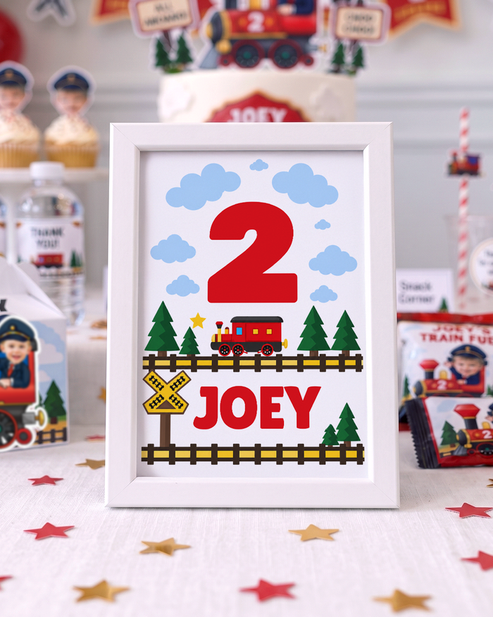 Chugga Chugga Two Two Personalized Centerpiece Sign