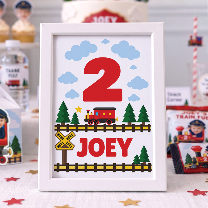 Chugga Chugga Two Two Personalized Centerpiece Sign