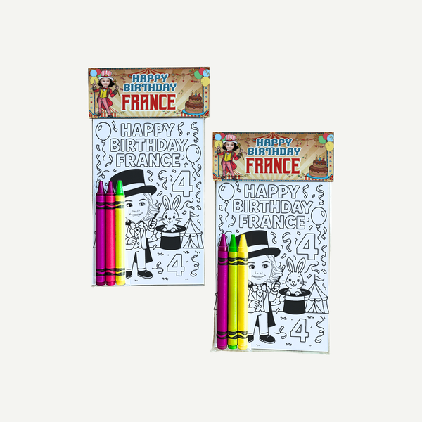 Personalized Carnival Circus Theme Birthday Coloring Pages Kids