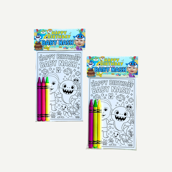 Baby Shark Theme Birthday Coloring Pages Party