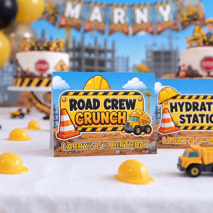 Construction Theme Personalized Food & Table Signs