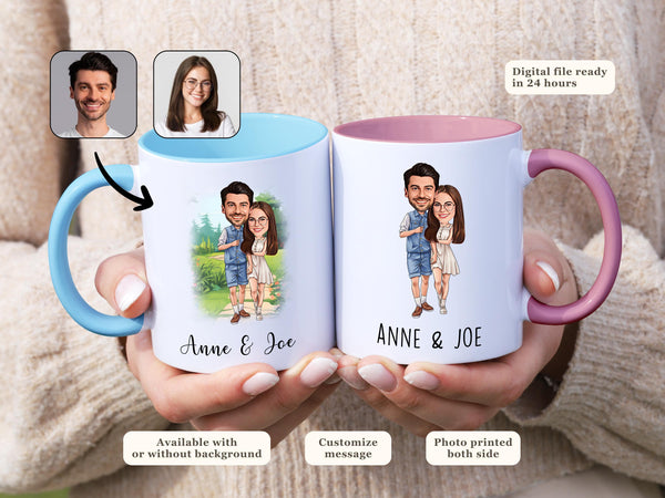 Custom Couple in Garden Mug Personalized Anniversary for