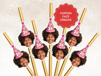 Customized Face Photo Drink Straws