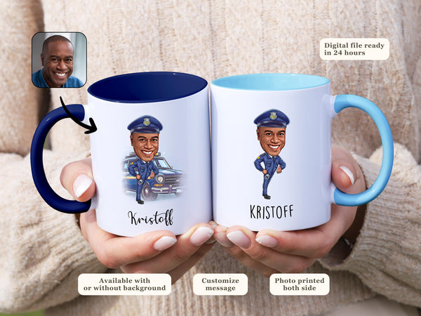 Personalized Police Officer Mug Custom Face Mug Police