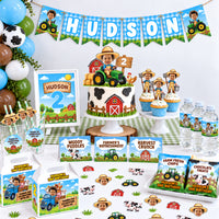 Farm Theme Personalized Straw Toppers