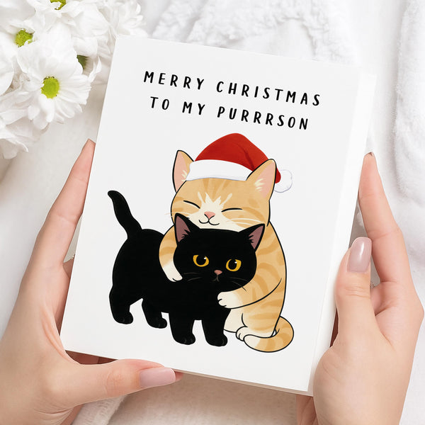 Gifted For Him Cat Christmas Card Funny Christmas
