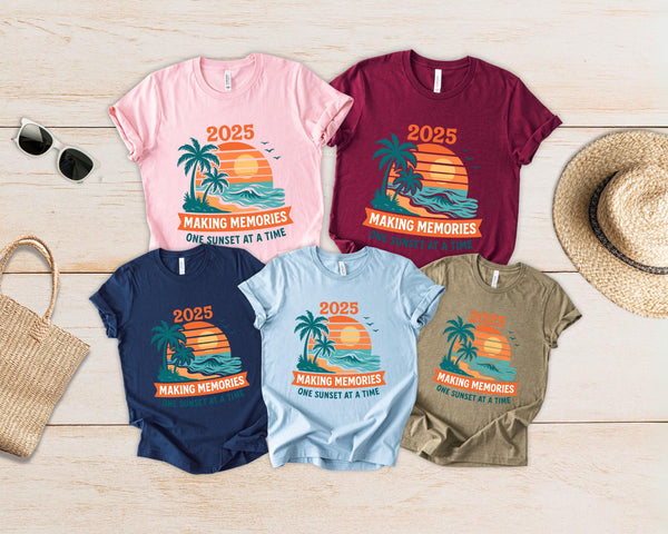 2025 Family Vacation T-Shirt Making Memories One Sunset