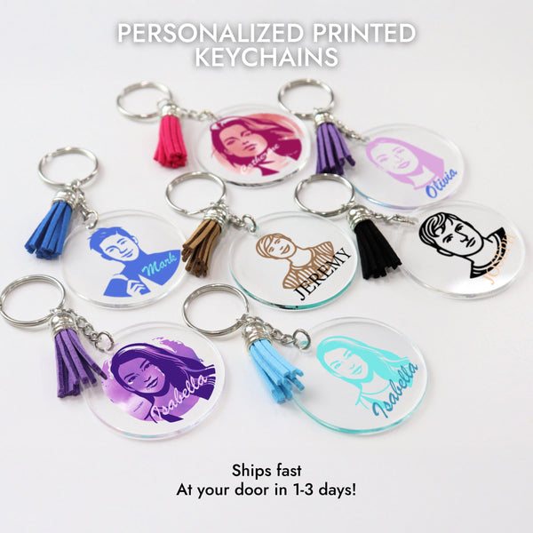 Custom Photo Keychain,Christmas Gift for Her,Custom Acrylic Charm,