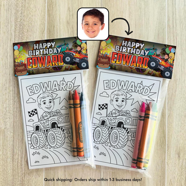 Personalized Monster Truck Theme Birthday Coloring Pages Monstertruck