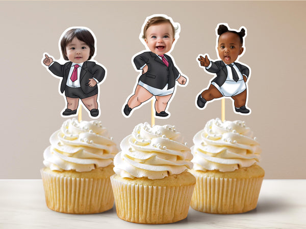 Baby Boss Girl Cupcake Topper