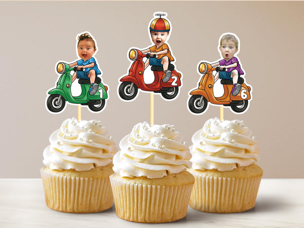 Custom Scooter Cupcake Toppers