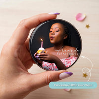Personalized round photo pin party favor badges