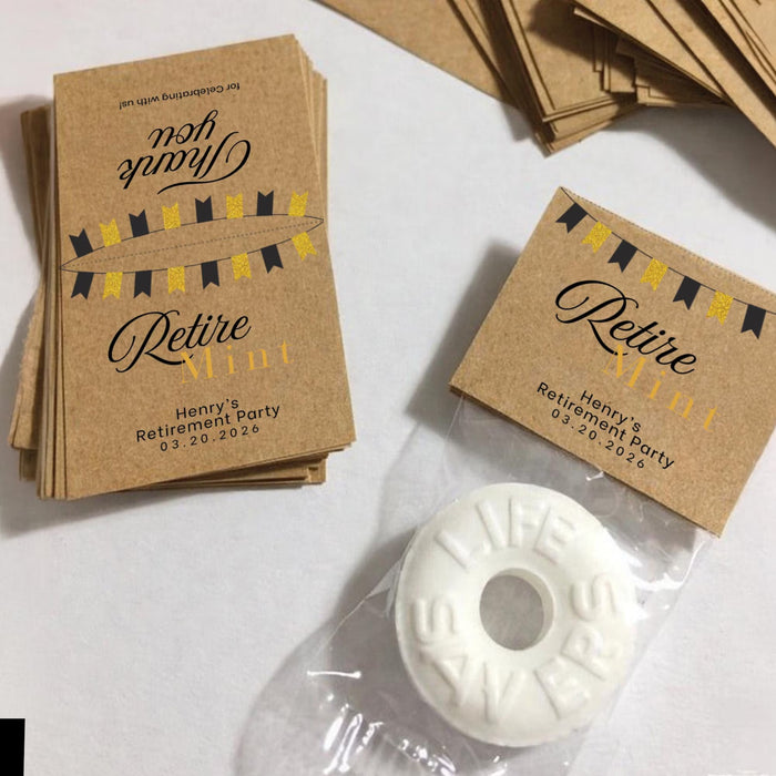 Personalized RetireMINT Candy Labels