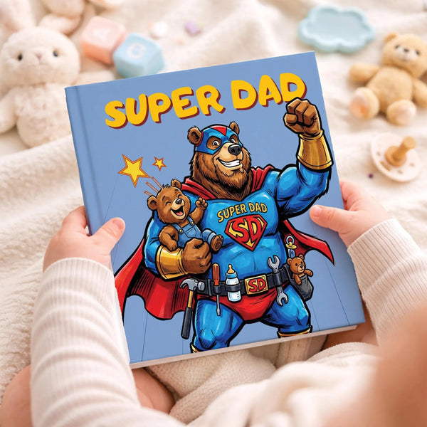 Father's Day Book for Dad: Personalized Superdad Book First Father's Day Gift From Kids Storybook with Names