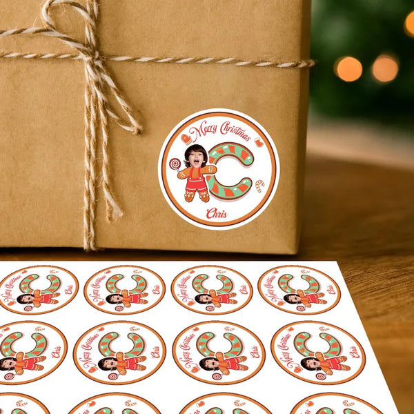Personalized Stickers: Ginger Christmas Gift Tag Labels