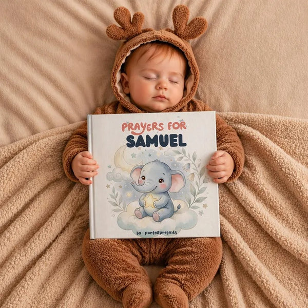 Personalized Bedtime Prayer Book for Kids: Baptism Gift for Boy or Girl Bible Verse Custom Christening Gifts
