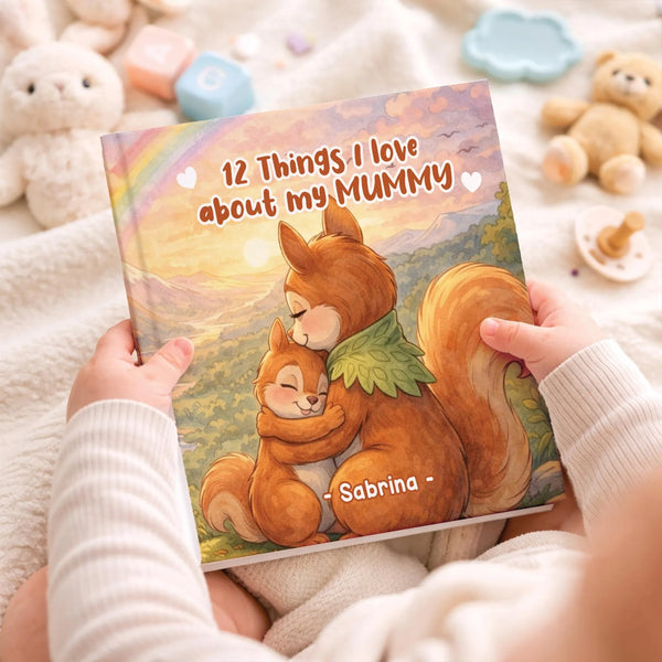 Custom Mother's Day Gift: 12 Reasons I Love About My Mom Book from Kids Personalized Storybook with Names